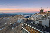 View from the summit of the Zugspitze to the Schneefernerkopf, Bavaria, Germany