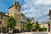Medieval Village and Rocks, Saou, Drôme Department, Auvergne-Rhone-Alpes, Provence, France