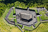 Aerial view of Brimstone Hill Fortress, Saint Kitts Island, Saint Kitts and Nevis, Caribbean