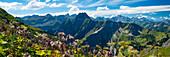 Mountain panorama from Laufbacher-Eckweg to Höfats, 2259m, Allgäu Alps, Allgäu, Bavaria, Germany, Europe