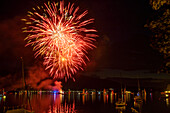 Fireworks at Tegernsee, summer festival, Upper Bavaria, Germany, Europe