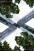 Doppelbelichtung moderner Architektur in der Dorotheenstraße in Berlin, Deutschland