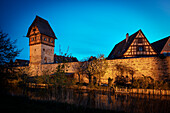 Bäuerlinsturm in the historic old town of Dinkelsbühl on the Wörnitz (river), Romantic Road, Ansbach district, Middle Franconia, Bavaria, Germany