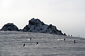 Skifahrer im Skigebiet Nauders am Reschenpass, Nauders, Tirol, Österreich