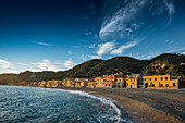 Colorful houses on the beach, Varigotti, Finale Ligure, Riviera di Ponente, Liguria, Italy