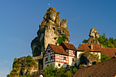 Rock village of Tüchersfeld, town of Pottenstein, Franconian Switzerland, district of Bayreuth, Franconia, Upper Franconia, Bavaria, Germany