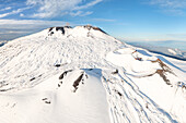 Der Gipfel im Schnee, Ätna, Catania, Sizilien, Italien, Europa