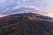 Morning mood on Mount Etna, Catania, Sicily, Italy, Europe