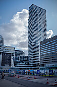 Modern skyscrapers in the center of The Hague, province of Zuid-Holland, The Netherlands, Europe