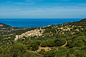 Mittelalterliches Bergdorf an der Küste, Pigna, bei LÎle-Rousse, Balagne, Département Haute-Corse, Korsika, Mittelmeer, Frankreich