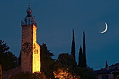 Altstadt und Burg bei Nacht, Vaison-la-Romaine, Vaucluse, Provence-Alpes-Côte d'Azur, Frankreich