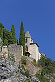 Chapel of Notre-Dame-de-Beauvoir above Moustiers-Sainte-Marie, Alpes-de-Haute-Provence, Provence-Alpes-Cote d&#39;Azur, France
