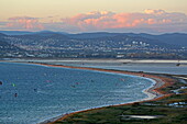 Isthmus between the island of Giens and the city of Hyeres with the Plage de l_Amanarre, Ile Giens, Alpes Marittime, Provence-Alpes-Côte d'Azur, France