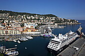 View of the port of Nice from the Parc de la Colline du Château, Alpes-Maritimes, Provence-Alpes-Côte d'Azur, France