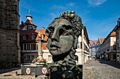 Extravante Skulptur in der Innenstadt, Ansbach, Franken, Bayern, Deutschland