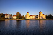 Rheinsberg Castle seen from Lake Grienericksee, Rheinsberg, Brandenburg, Germany, Europe