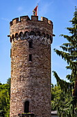 Historischer Runder Turm in der Altstadt, Obernburg am Main, Spessart-Mainland, Franken, Bayern, Deutschland, Europa