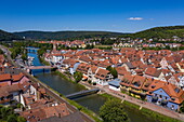 Blick auf die Stadt, Wertheim, Franken, Baden-Württemberg, Deutschland