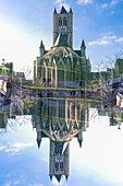 Double exposure of the St Nicolas church in the historic city centre of Ghent, Belgium.
