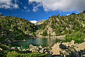 See Estany de Gerber, Valle Gerber, Nationalpark Aigüestortes i Estany de Sant Maurici, Pyrenäen, Katalonien, Spanien