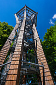 Observation tower on the Zabelstein in the Steigerwald Nature Park, Schweinfurt district, Lower Franconia, Franconia, Bavaria, Germany