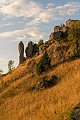 Dolomite rocks on Table Mountain Ehrenbürg or the &quot;Walberla&quot;, Franconian Switzerland Nature Park, Forchheim district, Upper Franconia, Franconia, Bavaria, Germany
