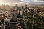 Panoramic view from the Museo de la Torre Latinoamericana looking west, Mexico City, Mexico, North America, Latin America, UNESCO World Heritage