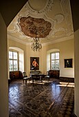 Salon in Corvey Castle with portrait of Victor II Amadeus Prince Corvey, Höxter, North Rhine-Westphalia, Germany