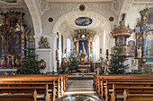 Interior of the Church of St. George, Wasserburg am Bodensee, Bavaria, Germany