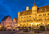 Old town hall on the market square in the old town of Rothenburg ob der Tauber, Middle Franconia, Bavaria, Germany