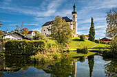 Pfarrkirche St. Johannes der Täufer, Breitbrunn am Chiemsee, Oberbayern, Bayern, Deutschland