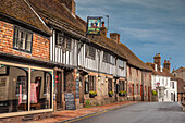 Village street in Alfriston, East Sussex, England