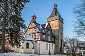 Amthof und Obertorturm in Bad Camberg, Hessen, Deutschland