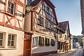 Half-timbered houses in the old town of Eppstein, Taunus, Hesse, Germany