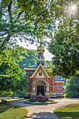 Russian chapel in the spa gardens of Bad Homburg vor der Höhe, Taunus, Hesse, Germany