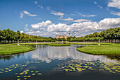 View from the castle garden to Schwerin Castle, Schwerin, Mecklenburg-West Pomerania, North Germany, Germany