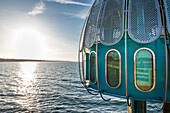 Sunset at the diving gondola on the Zingst pier, Mecklenburg-Western Pomerania, Baltic Sea, Northern Germany, Germany