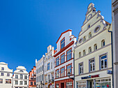 Historic trading houses in the old town of Wismar, Mecklenburg-Western Pomerania, Baltic Sea, Northern Germany, Germany