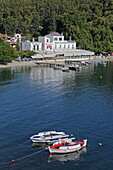 Agontas beach is also known for its excellent fish restaurants, Skopelos island, Northern Sporades, Greece