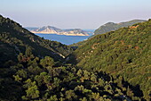 Looking east from Skopelos island towards Alonissos island, Northern Sporades, Greece