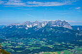Österreich, Blick v. Kitzbüheler Hahnenkamm, auf Wilder Kaiser, Tirol