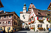 Rothenburg ob der Tauber, Mark's Tower in Rödergasse, Romantic Road, Bavaria, Germany