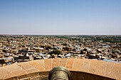 India Radjastan Jaisalmer, view of the city from the cannon of the old town fort