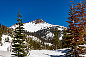Lassen Volcanic National park in spring with massive amounts with over 18 feet of snow in some parts of the park