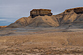 Eroding sandstone rocks in the New Mexico desert.