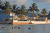 Luxury villas on a small beach on Nassau's West Bay Road, New Providence Island, The Bahamas