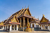 Wat Phra Kaeo, der buddhistische Tempel des Königs, Großer Palast Bangkok, Thailand, Asien   