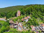 Elmstein mit Burg, Pfälzerwald, Rheinland-Pfalz, Deutschland