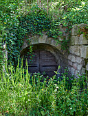 Old wine cellar on the Ebelsberg, Ebelsbach municipality, Haßberge Nature Park, Haßberge district, Lower Franconia, Franconia, Bavaria, Germany