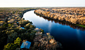 Aerial 'Florida River Vibes', Suwannee River, Chiefland, Florida, USA